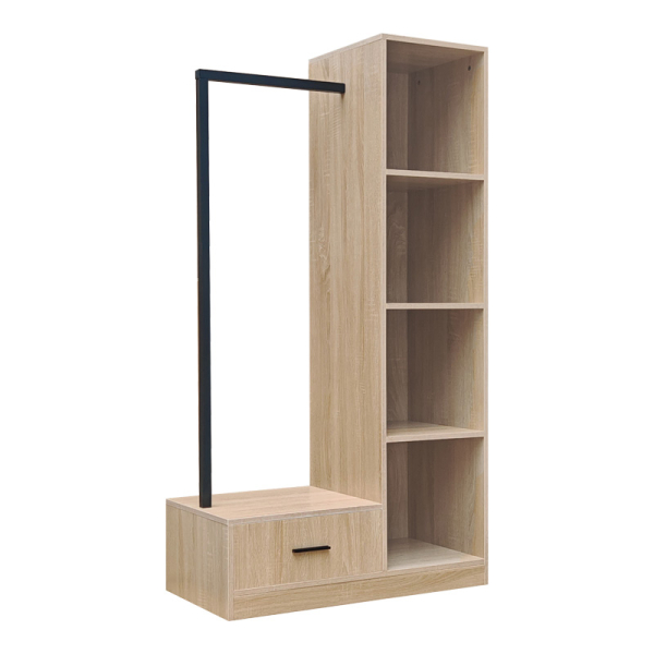 Έπιπλο εισόδου Erdeco pakoworld mdf σε φυσική απόχρωση 80x40x150εκ