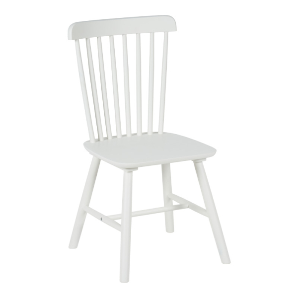Καρέκλα Melia pakoworld rubberwood σε λευκή απόχρωση 45x51x87εκ