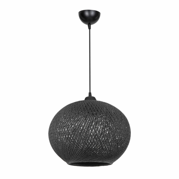 Φωτιστικό οροφής μονόφωτο Leshia pakoworld Ε27 μαύρο Φ38x38εκ