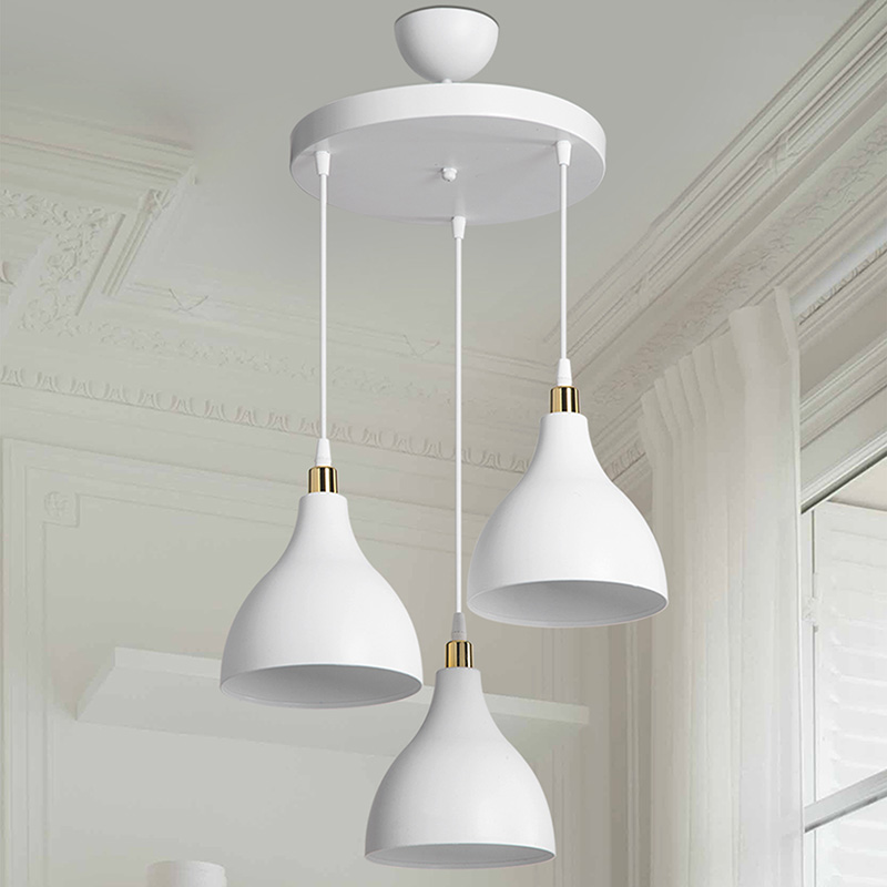 Φωτιστικό οροφής τρίφωτο Lofty pakoworld Ε27 λευκό Φ40x80εκ - Image 3