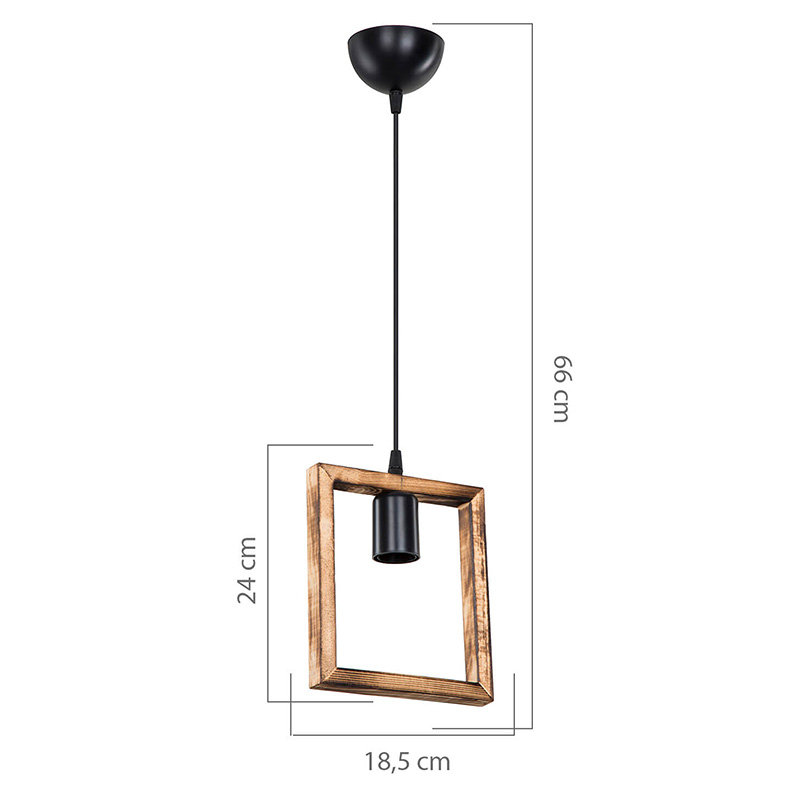 Φωτιστικό οροφής μονόφωτο Isolate pakoworld Ε27 καρυδί 18.5x3x24εκ - Image 4