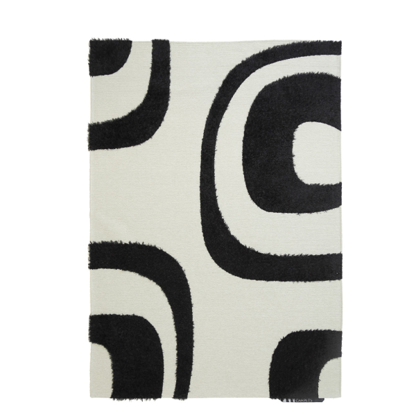 Χαλί Toscana Shaggy SHIRA BLACK WHITE Royal Carpet - 160 x 230 cm
