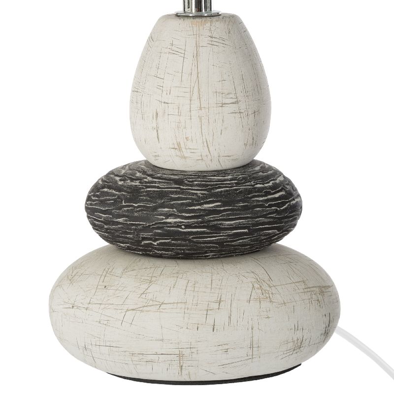 Επιτραπέζιο φωτιστικό Rockgem pakoworld Ε27 ivory-ανθρακί Φ18x33εκ - Image 2