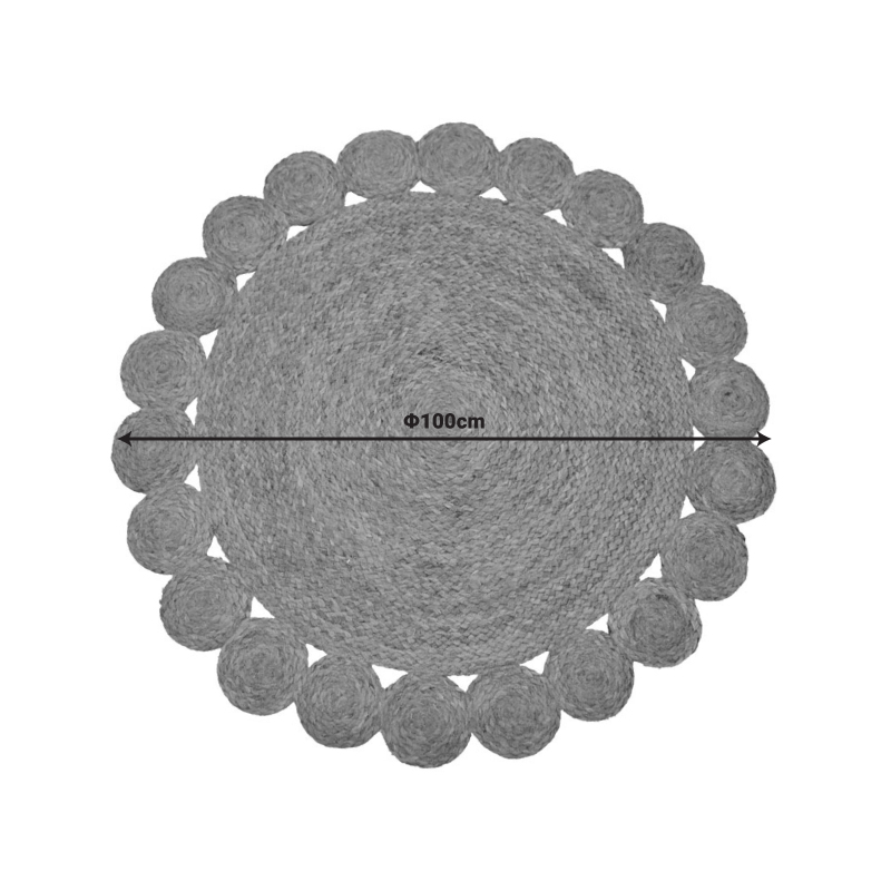 Χαλί Voni Inart φυσικό γιούτα Φ100x1εκ - Image 2