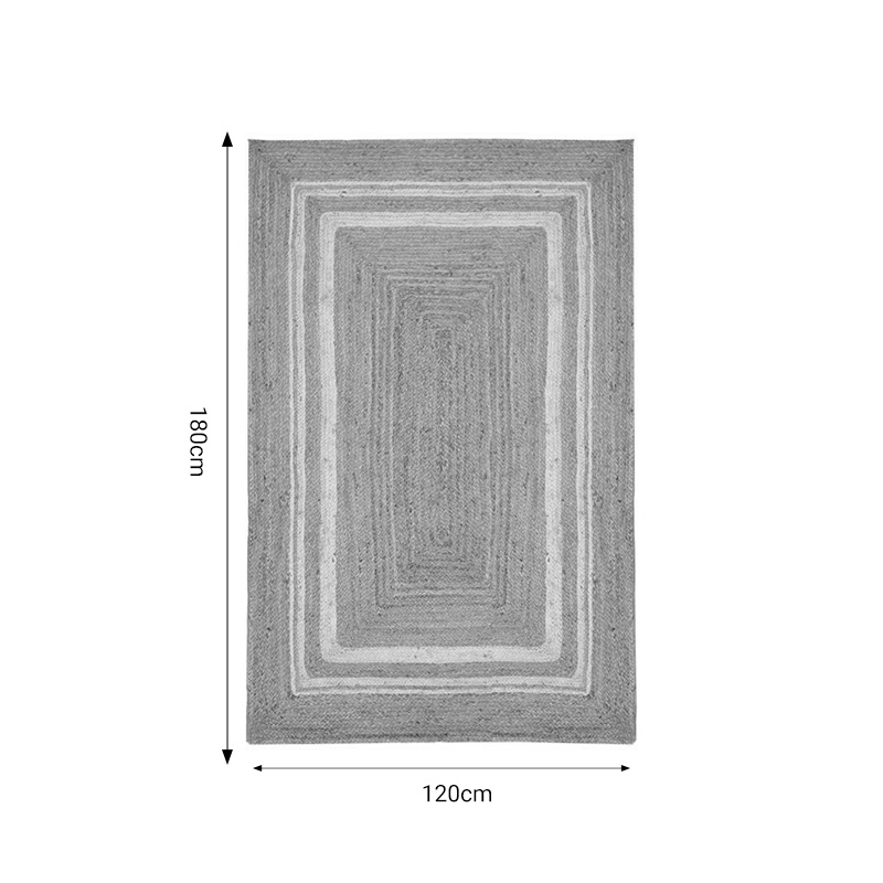 Χαλί Mazir Inart μπεζ-εκρού γιούτα 120x180x1εκ - Image 3