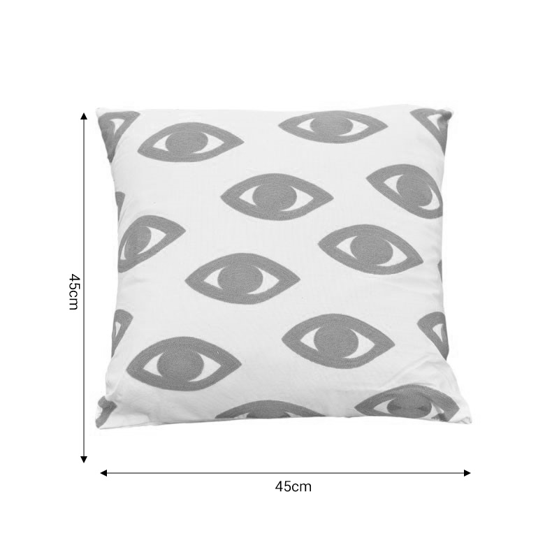 Μαξιλάρι Eyes Inart φυσικό-λευκό ύφασμα 45x45x2.5εκ - Image 4