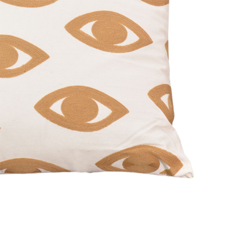 Μαξιλάρι Eyes Inart φυσικό-λευκό ύφασμα 60x60x2.5εκ - Image 3