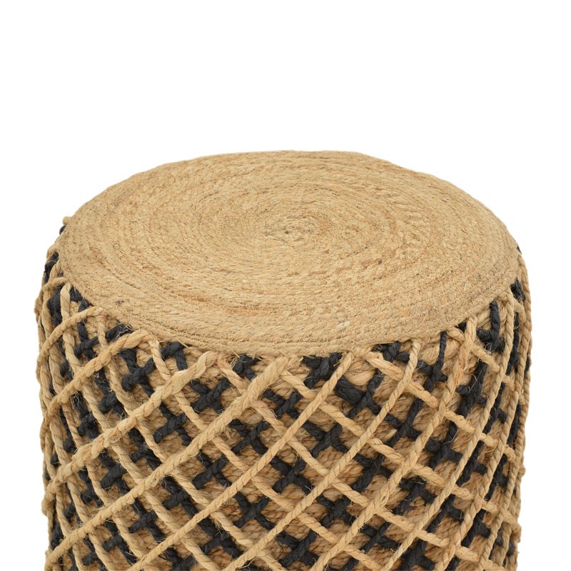 Σκαμπό Nelly Inart φυσικό 100% γιούτα 40x40x40εκ - Image 2