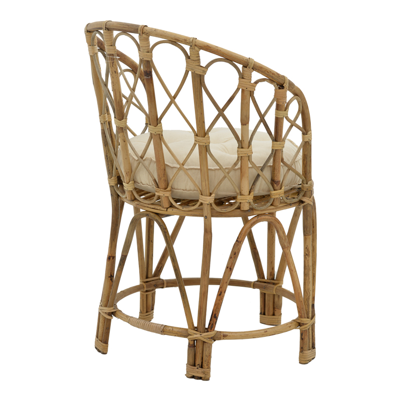 Πολυθρόνα Rostan Inart φυσικό rattan με μαξιλάρι 51x50x80εκ - Image 3