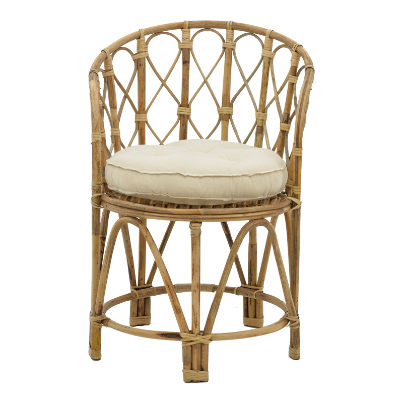Πολυθρόνα Rostan Inart φυσικό rattan με μαξιλάρι 51x50x80εκ - Image 5