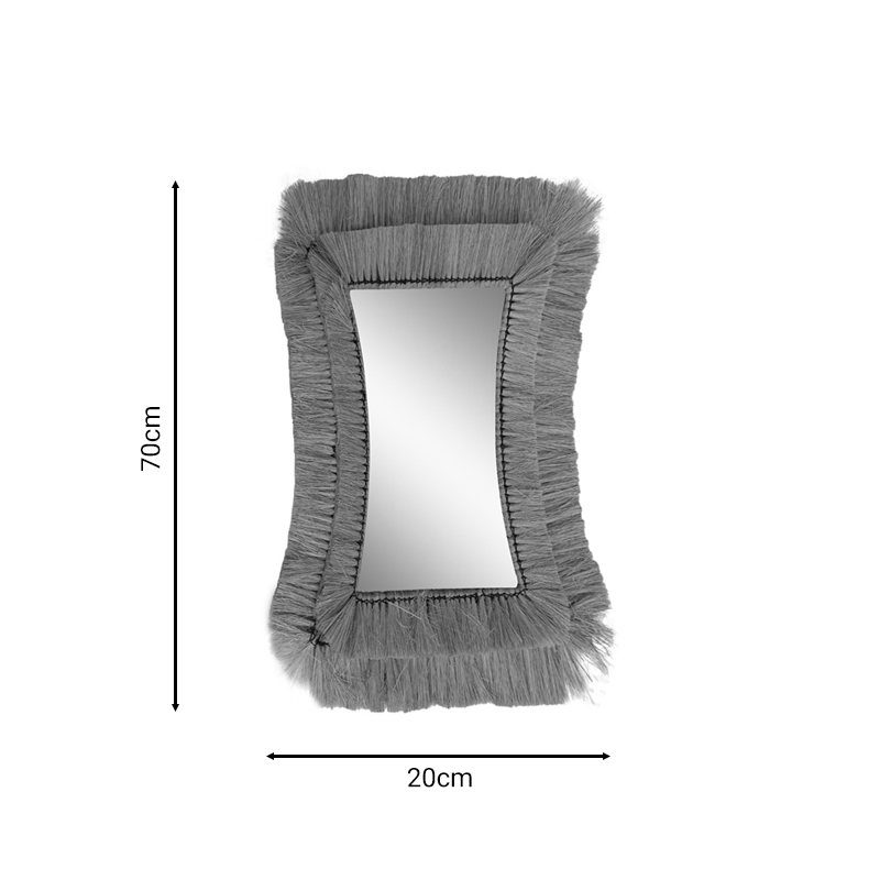 Καθρέπτης Amlont Inart φυσικό ψάθα 70x2x20εκ - Image 2
