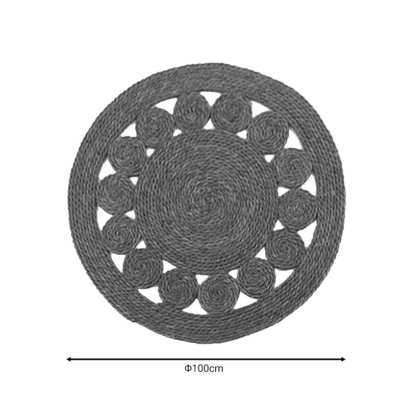 Χαλί Lopzerc Inart φυσικό σχοινί Φ100x2εκ - Image 3