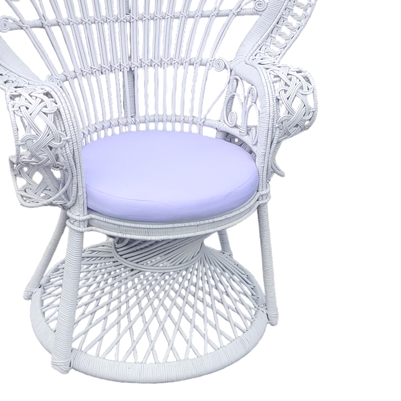 Πολυθρόνα Dorothy Inart με λευκό μαξιλάρι-λευκό rattan 115x53x147εκ - Image 4