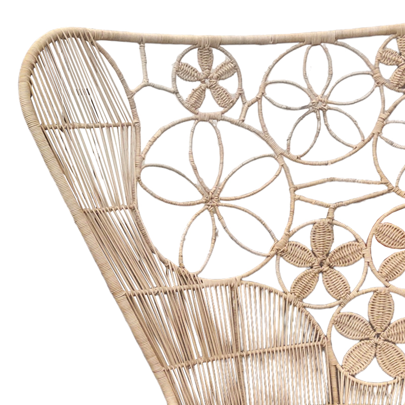 Πολυθρόνα Jake Inart με μπεζ μαξιλάρι-φυσικό rattan 110x86x145εκ - Image 3