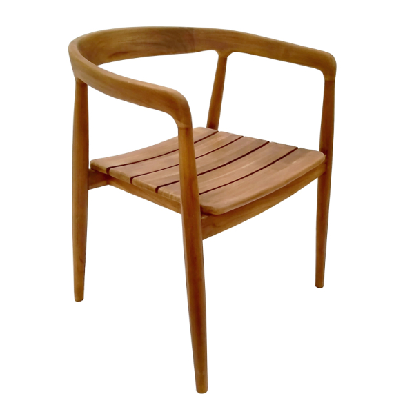 Πολυθρόνα Noody pakoworld teak ξύλο σε φυσική απόχρωση 58x54x75εκ