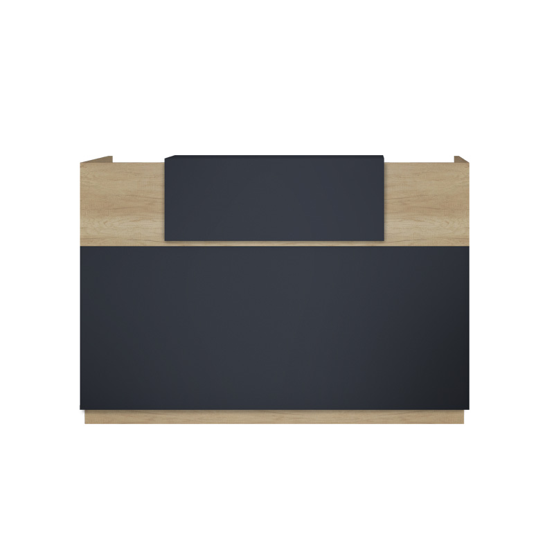 Γραφείο reception Lotus pakoworld σε χρώμα φυσικό - ανθρακί 140x70x110εκ - Image 2
