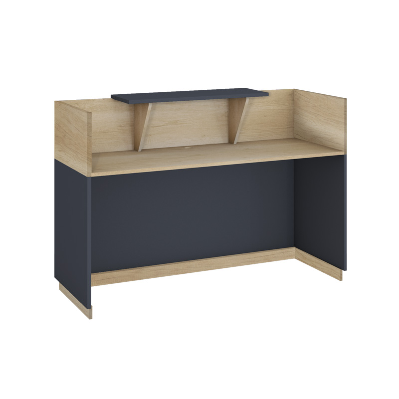 Γραφείο reception Lotus pakoworld σε χρώμα φυσικό - ανθρακί 140x70x110εκ - Image 3