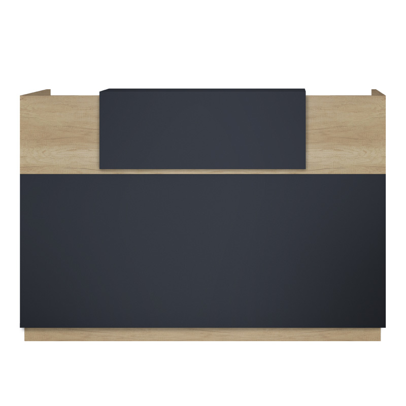 Γραφείο reception Lotus pakoworld σε χρώμα φυσικό - ανθρακί 200x70x110εκ - Image 2