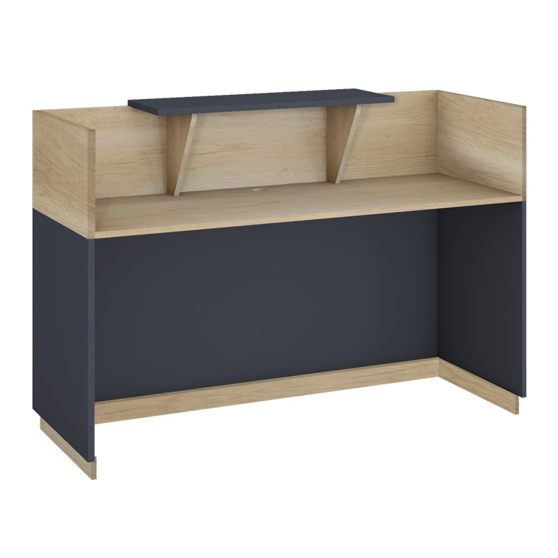 Γραφείο reception Lotus pakoworld σε χρώμα φυσικό - ανθρακί 200x70x110εκ - Image 3
