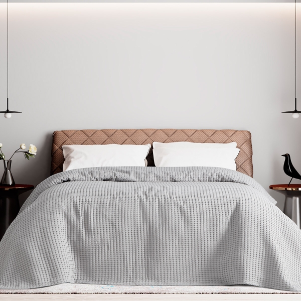 Beauty Home Πικέ μονή waffle Art 1990 Silver 170x240 Γκρι