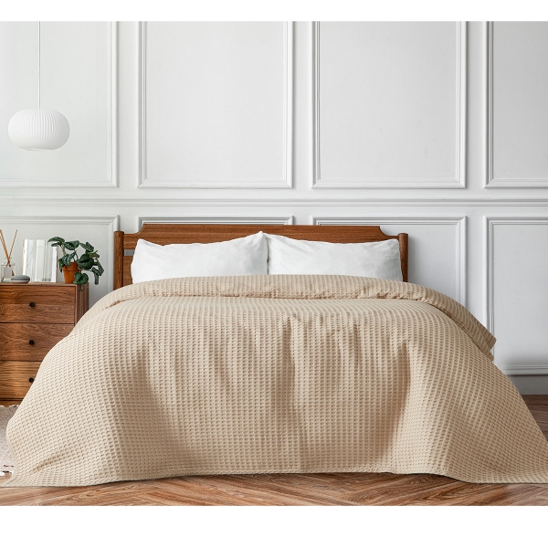 Beauty Home Πικέ μονή waffle Art 1990 Sand 170x240 Μπεζ