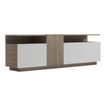 Έπιπλο τηλεόρασης Vendora pakoworld σε sonoma-λευκή απόχρωση 150x29.5x46.3εκ