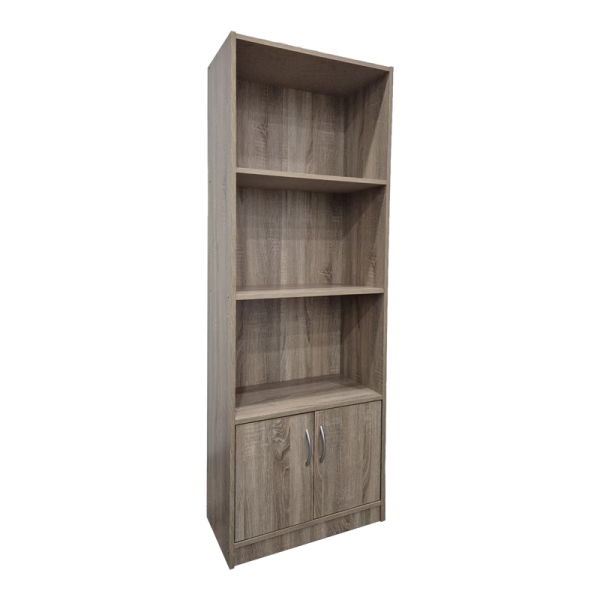 Βιβλιοθήκη Tekaro pakoworld σε sonoma απόχρωση 60x29x166εκ