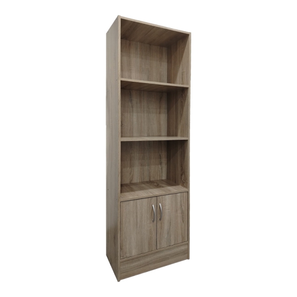 Βιβλιοθήκη Tekaro I pakoworld σε sonoma απόχρωση 57x33x180εκ