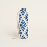 Beauty Home ΘΗΚΗ ΓΙΑ ΜΠΟΥΚΑΛΙ ΜΕ ΚΟΡΔΟΝΙ 22 x 12 cm ΜΠΛΕ ΡΟΜΒΟΙ