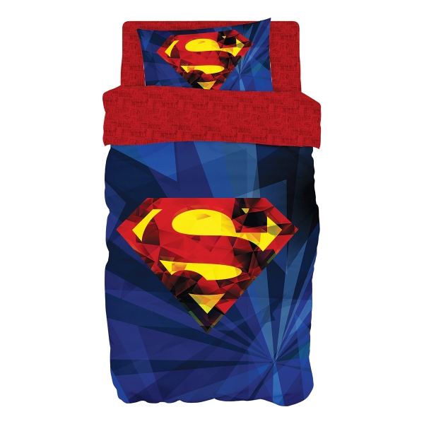 Beauty Home Σετ πάπλωμα μονό Art 6187 Superman 160x240 Μπλε