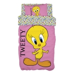 Beauty Home Σετ κουβερλί μονό Art 6190 Tweety 160x240 Ροζ