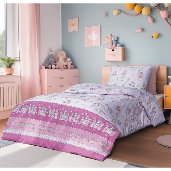 Beauty Home Σετ σεντόνια μονά Mirabelle Art 6233 170x260 Λιλά