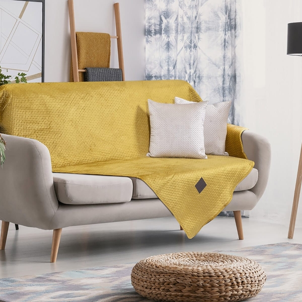 Beauty Home Ριχτάρι Τριθέσιο Velvety Art 8412 180x300 Ώχρα