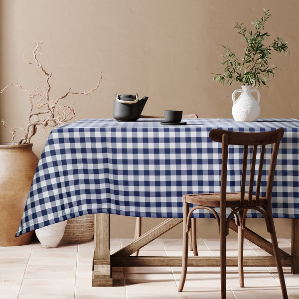 Beauty Home Επαγγελματικό τραπεζομάντηλο Checks Art Ε8013 Μπλε 100x100