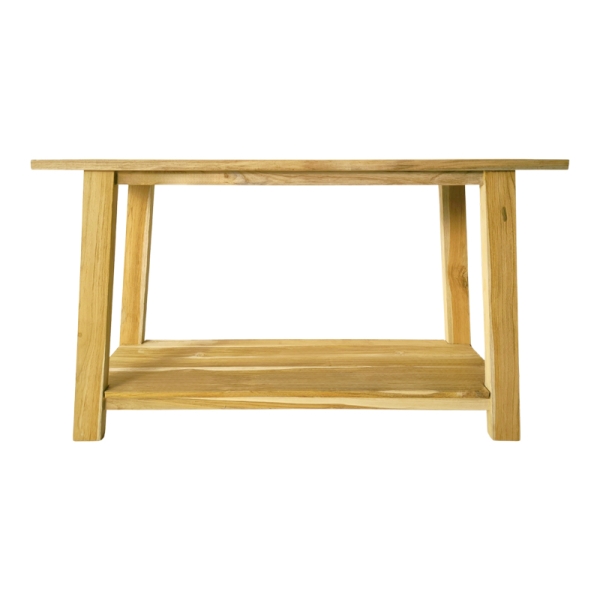 Κονσόλα Decoza pakoworld teak ξύλο σε φυσική απόχρωση 140x40x80εκ