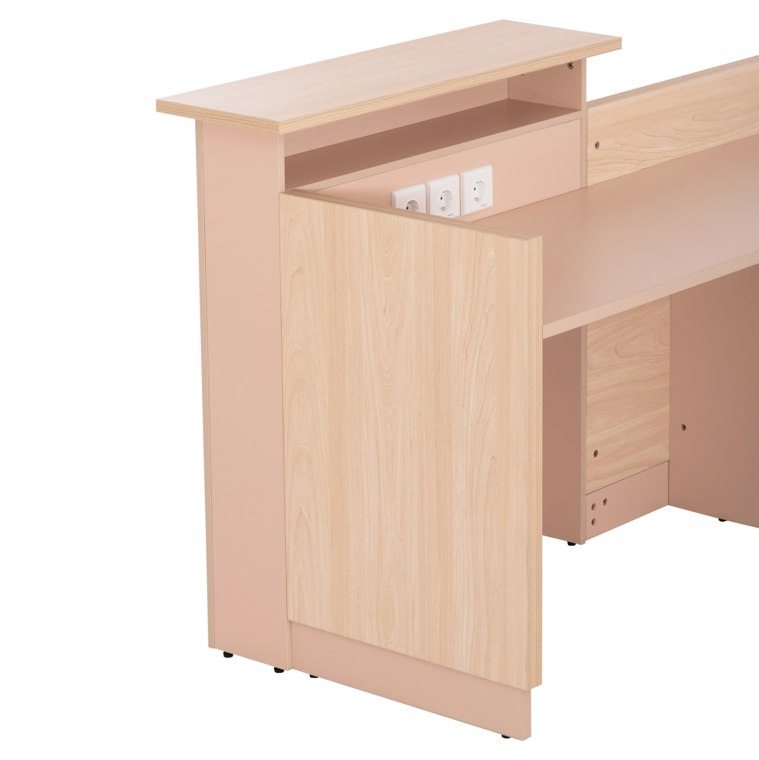 ΓΡΑΦΕΙΟ ΥΠΟΔΟΧΗΣ DALTON HM2068.02 ΜΕΛΑΜΙΝΗ ΣΕ SONAMA-ΜΠΕΖ 240x80x106Υεκ. - Image 5