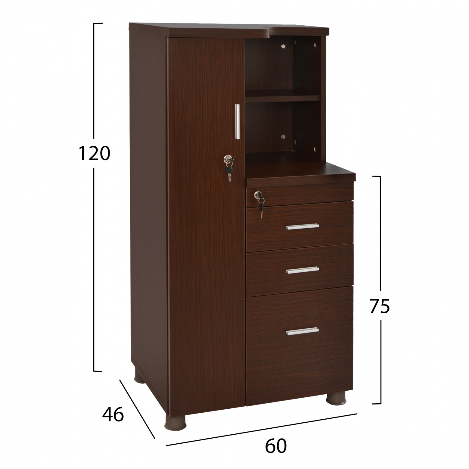 ΝΤΟΥΛΑΠΙ ΓΡΑΦΕΙΟΥ ΕΠΑΓΓΕΛΜΑΤΙΚΟ WENGE HM2058.02 80x40x118 - Image 2