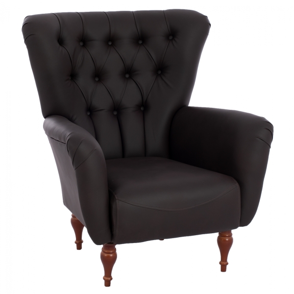 ΠΟΛΥΘΡΟΝΑ ΜΠΕΡΖΕΡΑ Τ. CHESTERFIELD ΣΕ ΧΡΩΜΑ ΜΑΥΡΟ HM9217.01 87x88x100 εκ.