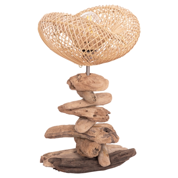 ΕΠΙΤΡΑΠΕΖΙΟ ΔΙΑΚΟΣΜΗΤΙΚΟ ΦΩΤΙΣΤΙΚΟ ASHIN HM4438 DRIFTWOOD--RATTAN 30x30x49Υεκ.