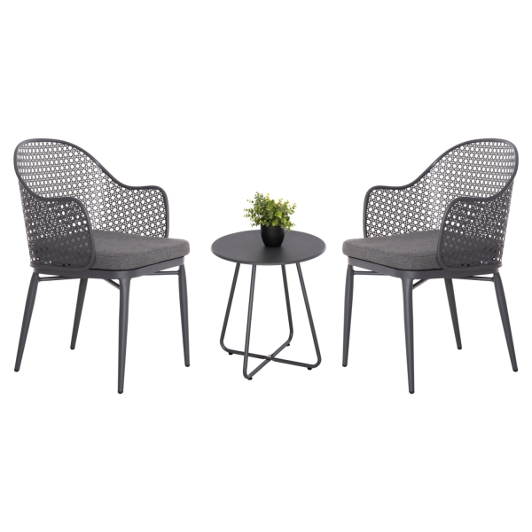 ΣΕΤ LOUNGE 3TMX ΕΞ.ΧΩΡΟΥ OREGO HM21107.01 ΑΛΟΥΜΙΝΙΟ & ΜΕΤΑΛΛΟ ΣΕ ΣΚΟΥΡΟ ΓΚΡΙ