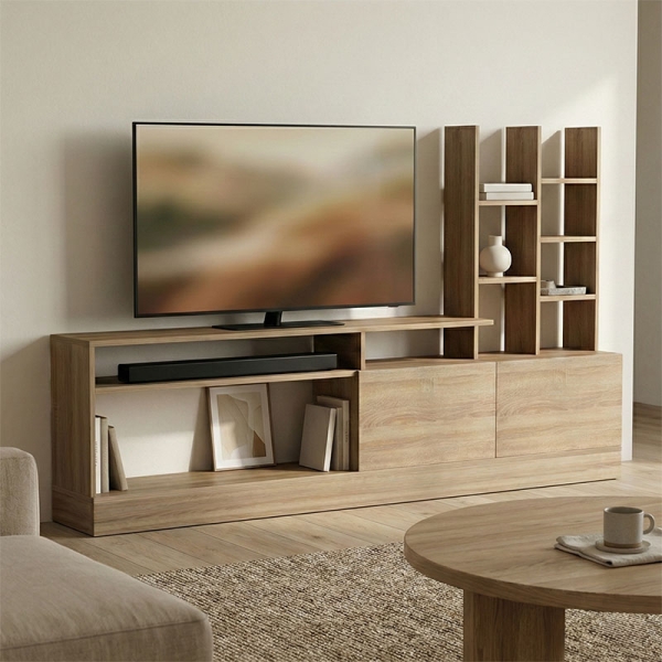 Σύνθετο σαλονιού Seruno pakoworld sonoma 170x25x100εκ