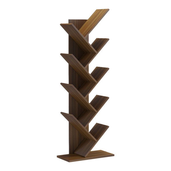 Βιβλιοθήκη Fyllo pakoworld καρυδί 50x25x141.5εκ