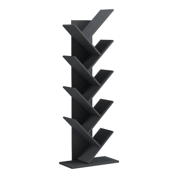 Βιβλιοθήκη Fyllo pakoworld ανθρακί 50x25x141.5εκ