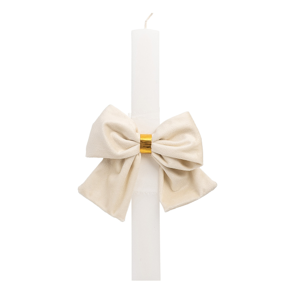Beauty Home ΛΑΜΠΑΔΑ ΛΕΥΚΗ 33cm ΒΕΛΟΥΔΙΝΟ ΦΙΟΓΚΟΣ ΕΚΡΟΥ
