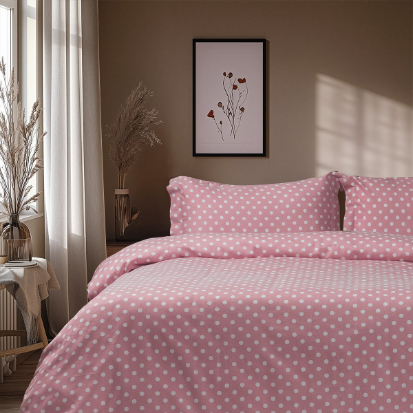 Beauty Home Σετ σεντόνια διπλά Art 10101 Fancy 200x260 Ροζ