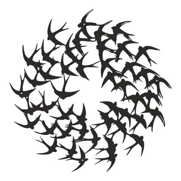 Διακοσμητικό τοίχου Swarm pakooworld μαύρο μεταλλικό Φ50x1,5εκ