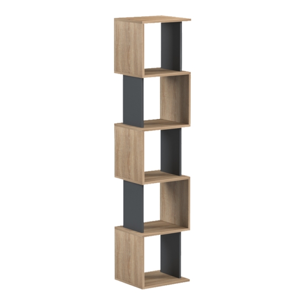 Βιβλιοθήκη Cubik pakoworld sonoma- ανθρακί 35x30x161εκ