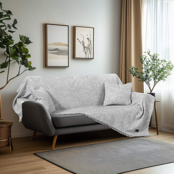 Beauty Home Ριχτάρι Τετραθέσιο Amos Art 8715 170x350 Γκρι