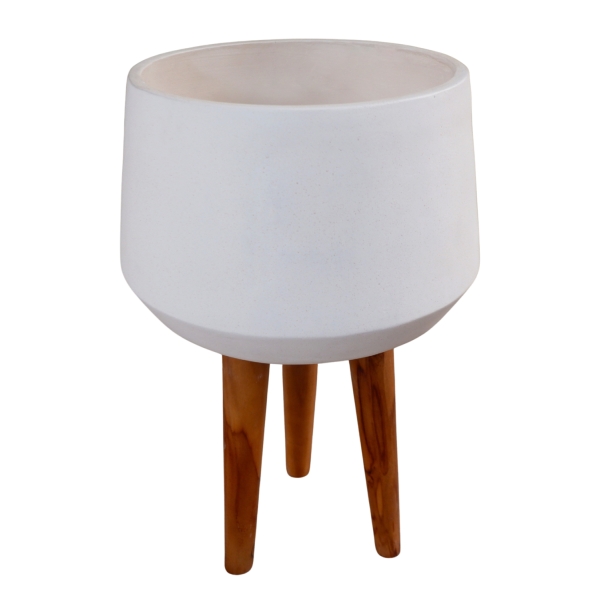 ΓΛΑΣΤΡΑ ΕΣΩΤ.ΧΩΡΟΥ QUAN HM4680.02L FIBER CEMENT ΛΕΥΚΟ--ΒΑΣΗ TEAK Φ40x85Υεκ