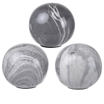Artekko Marbleized Διακοσμητικές Κεραμικές Σφαίρες σε Γκρι Αποχρώσεις (10x10x9.5)cm 3pcs